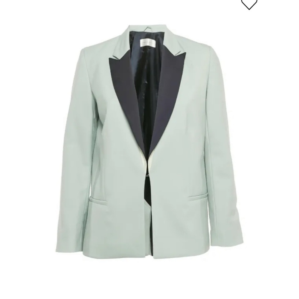 Victoria Beckham Blazer in Light Blue with Navy Blue Collar